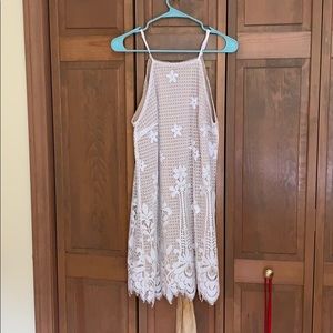 Francesca’s Lace High Neck Halter dress